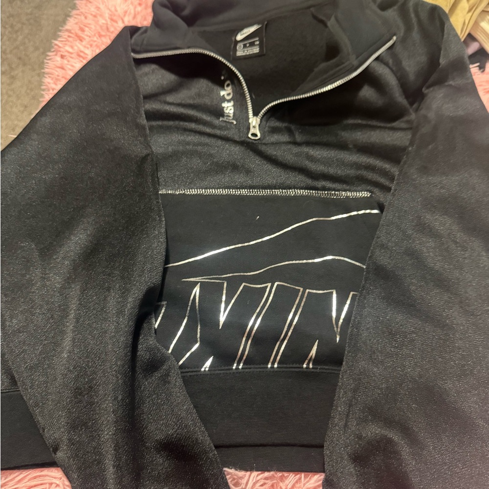 Nike Black and White Half-Zip Pullover